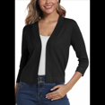 thumbnail image 1 of Cárdigan Corto de 3/4 para Mujer, Elegante, Color Negro, Talla M, 1 of 7