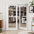 thumbnail image 2 of 48" X 80" Interior 1-Lite Clear Glass Primed Slab Door Prefinished Solid Core Wood Standard Door, 2 of 8