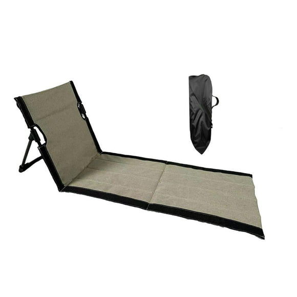 Silla de piso con respaldo Silla de playa Silla plegable ultraligera portátil Caqui 39cmx40cmx78cm