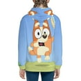 thumbnail image 4 of Lsque Bluey Patten Youth Hoodie Sweatshirt Pullover with Kangaroo Pocket Boys and Girls Hoodie Warm Hoodie for Kids, 4 of 8