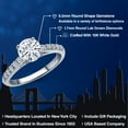 thumbnail image 2 of Gem Stone King 10K White Gold White Moissanite and Lab Grown Diamond Engagement Ring for Women | 1.20 Cttw | Round 6.5MM | Gemstone Birthstone | Size 6, 2 of 7