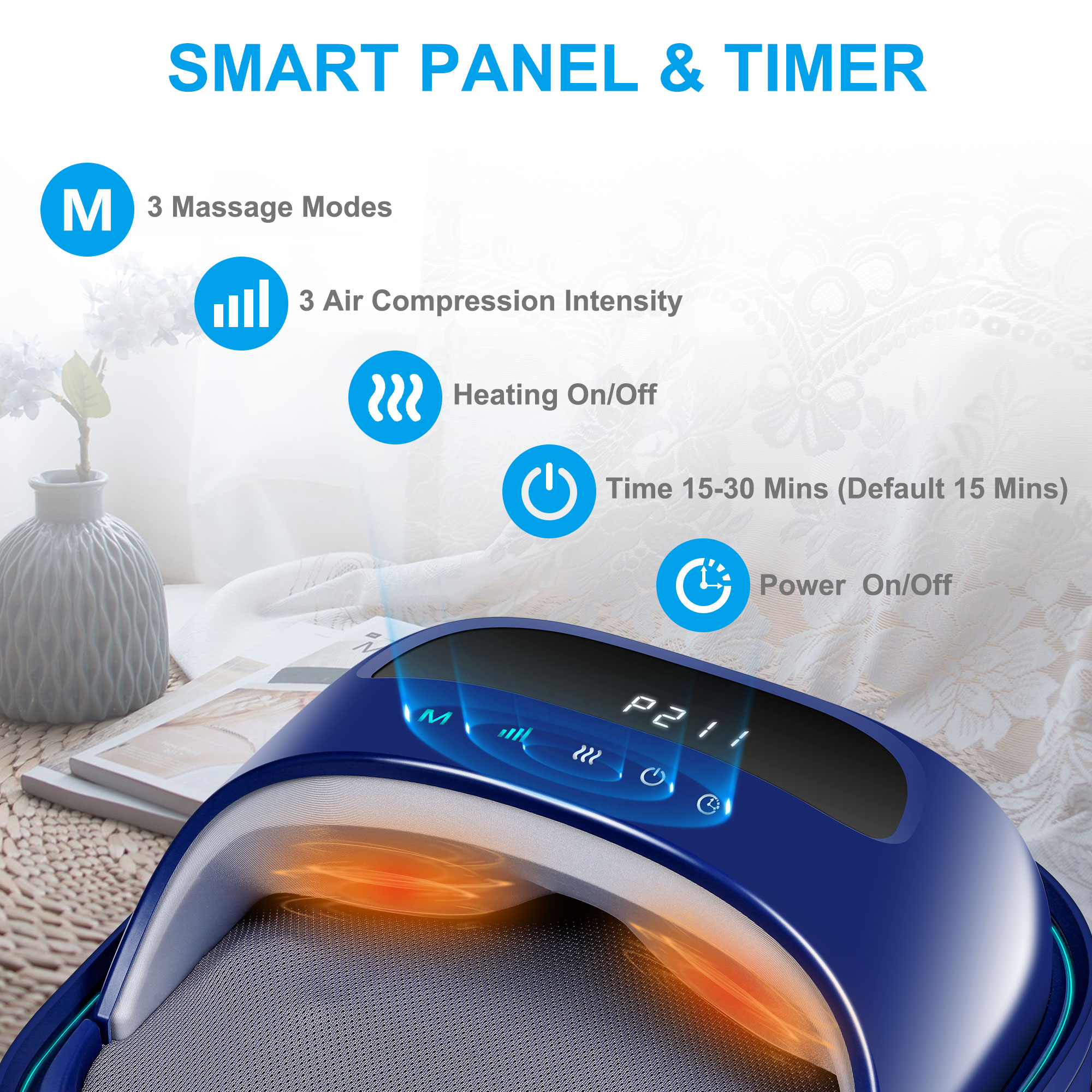 H&B Luxuries Shiatsu Foot Massager for Foot Pain Relief, Electric Heated Foot Massager, Deep Tissue Kneading Feet Forefoot Massage Machine Compression, Ideal for Men, Women, Parents and The Elderly