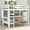 1: White, variant on Harper & Bright Designs Wooden Full Size Loft Bed with Stair and Desk, High LoftBed with Storage Shelve and Two Drawers for Bedroom, Gray