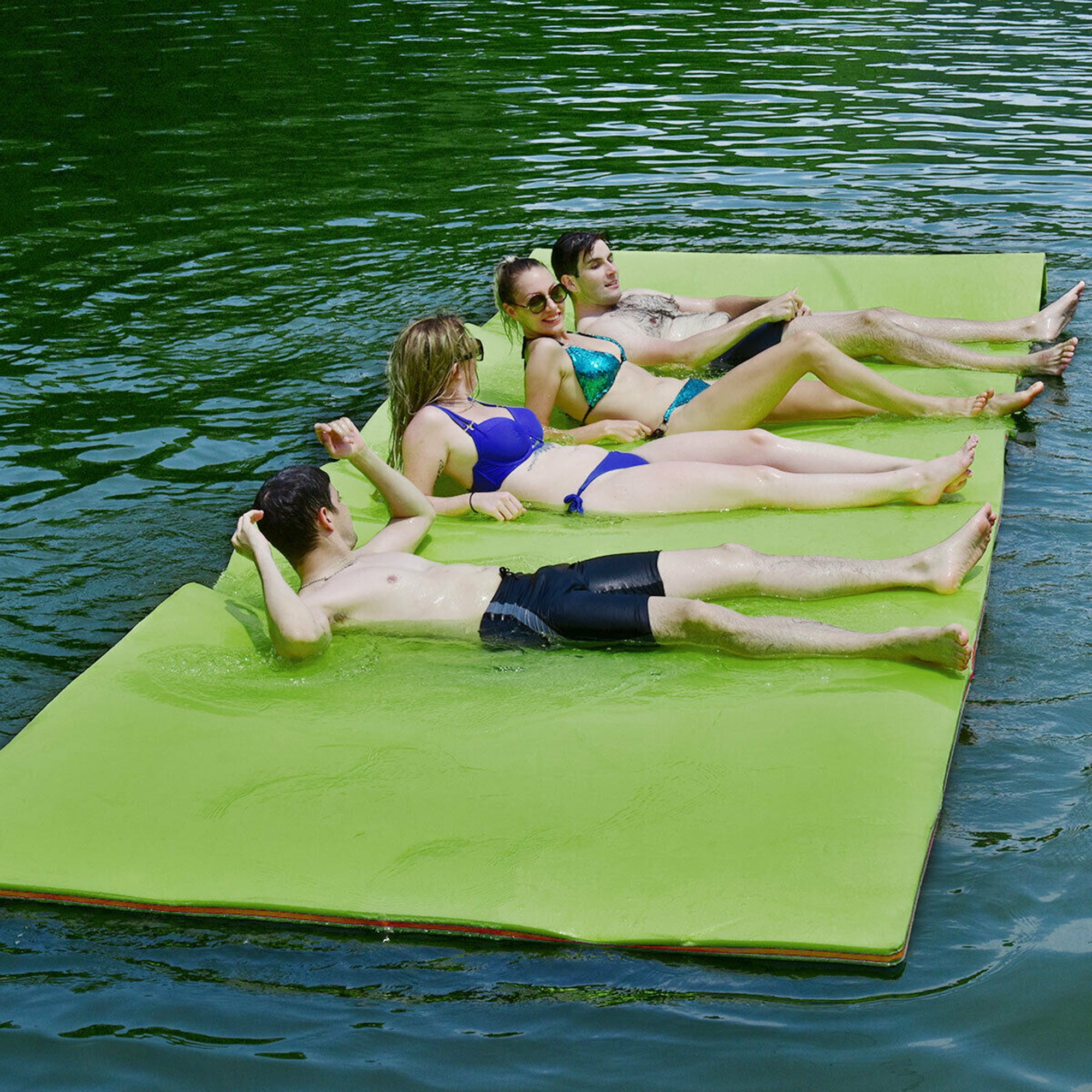 Details about   3-Layer Floating Water Pad 9' x 6' Floating Oasis Foam Mat for Relaxing Pink 