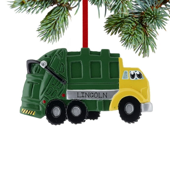 Garbage Truck with Eyes Ornament