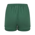 thumbnail image 5 of Staki Women's Linen Shorts with Pockets Drawstring High Elastic Waisted Wide Leg Loose Casual Summer Shorts(Dark Green,L), 5 of 7