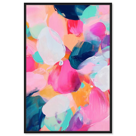 Peony Burst Vision Canvas Modern Color Abstract by Art Remedy, Black Frame, 10" x 15"