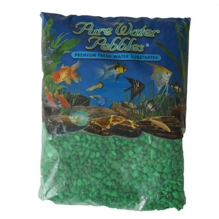 Neon Pebble - Pure Water Pebbles Aquarium Gravel - Neon Green 5 lbs (3.1-6.3 mm Grain)