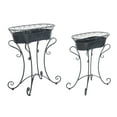 thumbnail image 2 of SAFAVIEH Hendrick Solid Outdoor Patio Planters, Black Rust, Set of 2, 2 of 9