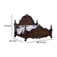 thumbnail image 5 of Benjara Frank King Size Bed, Carved Details, Finial Posts, Cherry Brown Solid Wood, 5 of 5