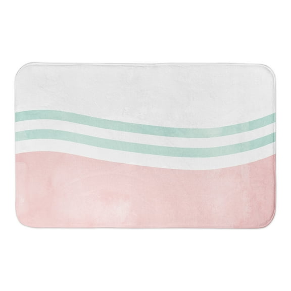 Creative Products Blush and Mint Swoop 34x21 Bath Mat