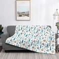 thumbnail image 2 of Honeii Lighthouse And Sea print throw blanket, crafted from cozy cotton flannel, offers versatile home decor as a bedding suitable for all seasons.-50"x40", 2 of 6