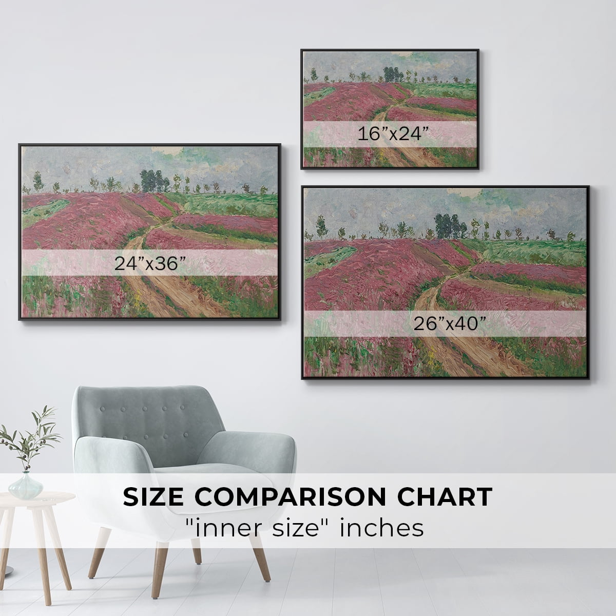 Vintage Landscape-CCCLXV By Wexford Home Framed in Black Wood Gallery Wrapped Canvas 25 in. x 37 in.