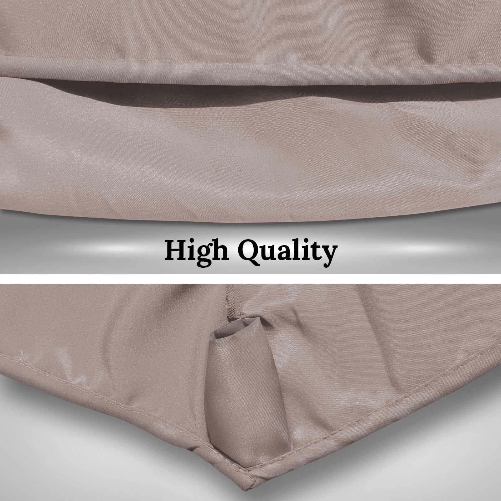 Sunrise 10' Umbrella Canopy Top Cover Patio Replacement Top Cover 8 Ribs Outdoor Sunshade (Taupe, Cover only, Frame not Included)
