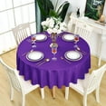 thumbnail image 6 of KAIPHO Purple Round Tablecloth Waterproof Stain Resistant Wrinkle Free Table Cloth 210GSM Polyester Washable Wipeable Table Cover for Party, Banquet, Wedding, Indoor and Outdoor (90 inch, Circle), 6 of 9