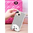 thumbnail image 3 of WIRESTER Clear/Silver Glitter Case, Sparkle Bling TPU Cover for Apple iPhone 13 6.1" 2021, Animal Maltese Dog, 3 of 3