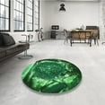 thumbnail image 4 of Ahgly Company Machine Washable Indoor Square Transitional Deep Emerald Green Area Rugs, 5' Square, 4 of 7