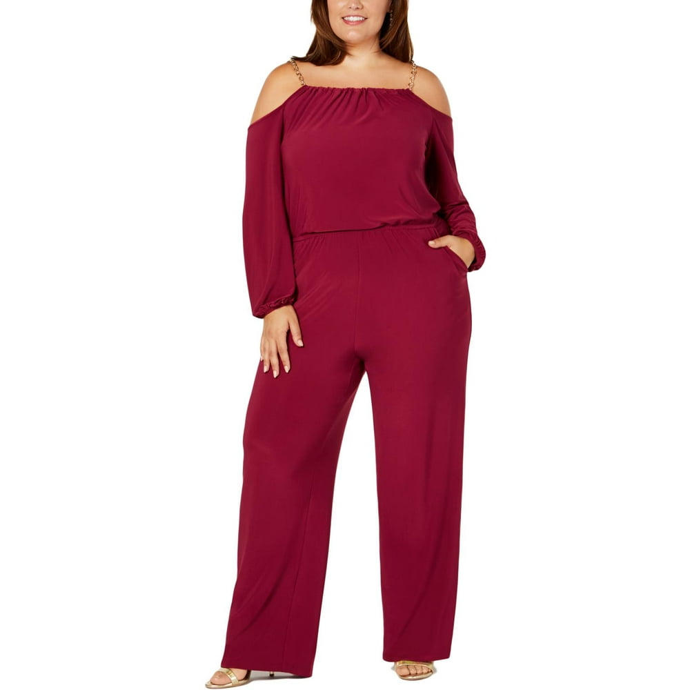 NY Collection - Ny Collection Womens Chain Strap Jumpsuit - Walmart.com ...