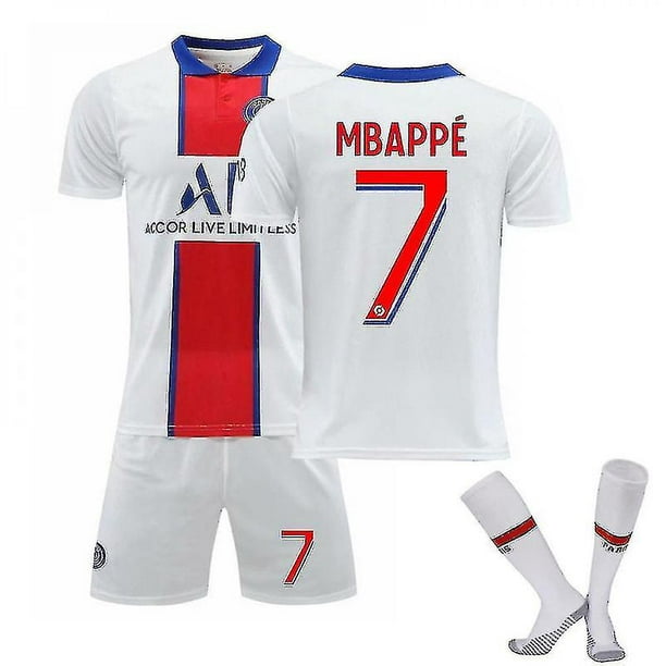 Maillot Mbappe, T-shirt-mbappe-7, Maillot Domicile (Taille enfant)-18--Quantité  