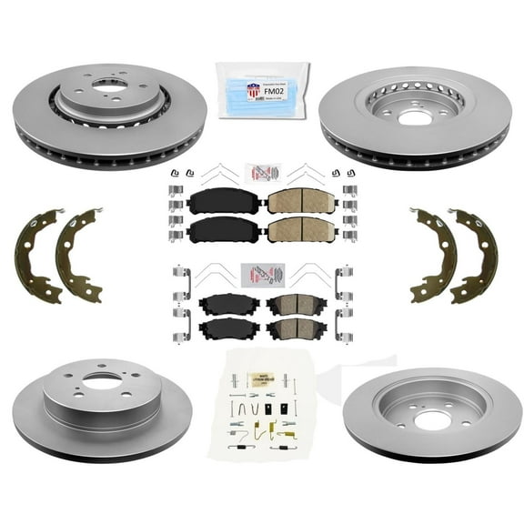 Coated Rotor Brake Rotors & Ceramic Brake Pads For 2020-2021 Toyota Camry TRD