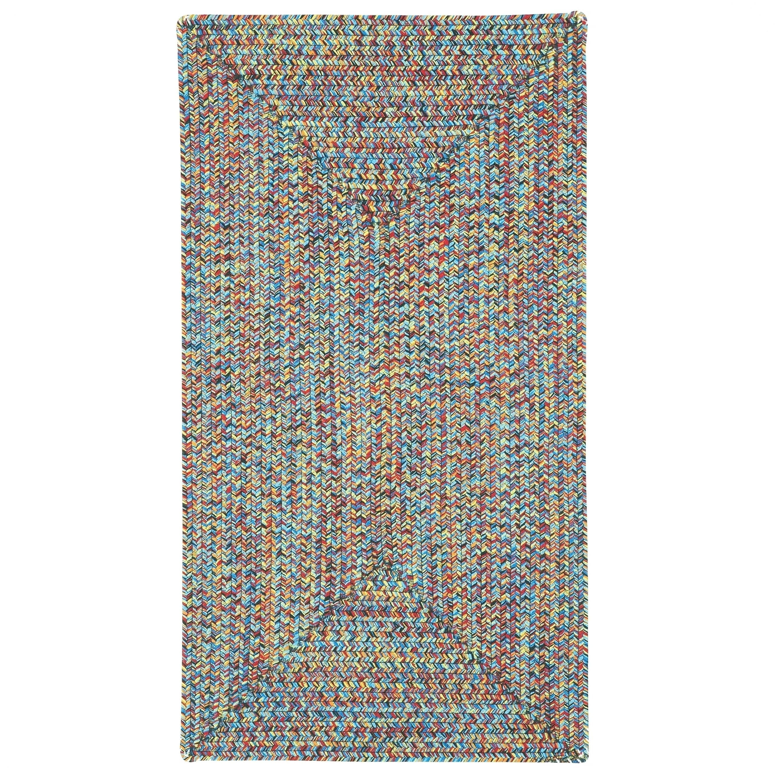 Capel Rugs Sea Glass Bright Multi Concentric Rectangle Outdoor Braided