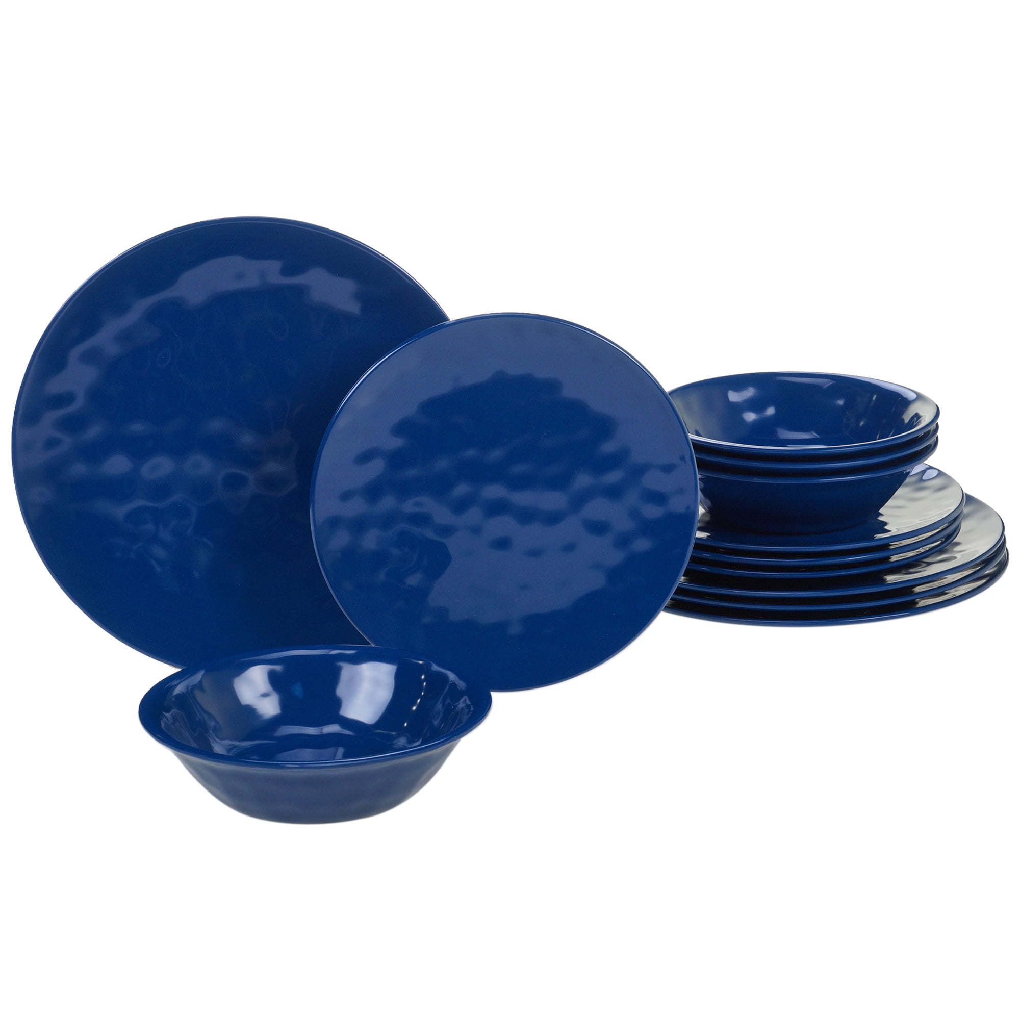 Cobalt Blue Melamine 12 pc Dinnerware Set