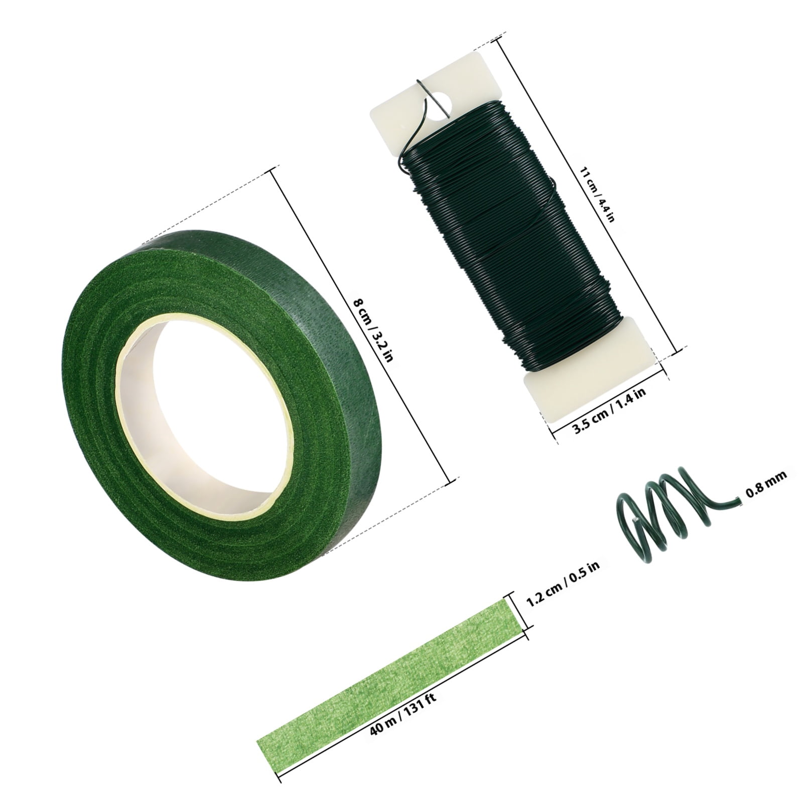 RENACLIPY Florist Wire Stems Set with Flexible Floral Tape for Garland Making and Bouquet Crafting Supplies