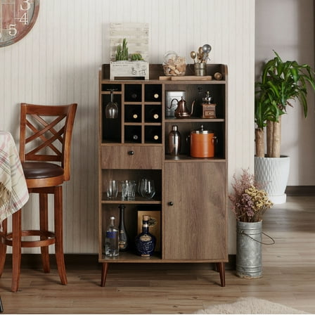 Bound 6-Bottle Wine Rack, Distressed Walnut