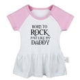 thumbnail image 4 of Pack of 2, Born To Rock Just Like My Daddy & Born To Be A Sailor Just Like My Daddy Funny Dresses, Newborn Baby's Skirts, Infant Princess Dress, Toddler Frocks (Pink Raglan Dresses, 0-6 Months), 4 of 5