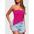thumbnail image 4 of Top Bandeau PRETTYGARDEN Sin Tirantes Fruncido Rojo Rosa XL, 4 of 6