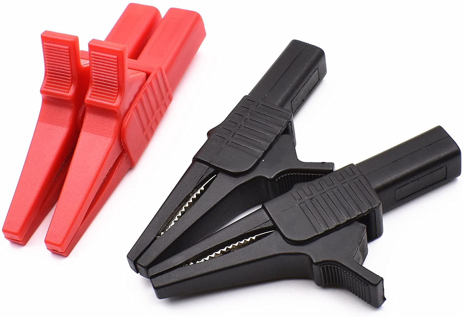 ABCISI 10Pcs 1000V 32A Heavy Duty Full Insulated Automotive Car Battery Alligator Clips, Electrical Test Clips  Probe fit 4mm Banana Connector Terminals for Multimeter Test Leads, Black and Red
