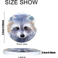 thumbnail image 2 of Car Coasters for Cup Holder Absorbent, Car Ceramic Coasters with Finger Notch, Auto Accessories for Men Women Watercolor Raccoon Sketch 6 Pack Cup Coasters, 2 of 6