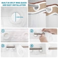 thumbnail image 4 of No Hook Shower Curtain, Beige Khaki Striped Shower Curtains for Bathroom with See Through Top Window, Farmhouse Stripes Modern Abstract Art Waterproof & Washable Bath Curtain Long 72"x78", 4 of 9