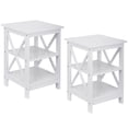 thumbnail image 4 of 2PCS 24'' White End Side Table Sofa Table with Storage Shelf for Living Room, 4 of 13