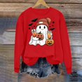 thumbnail image 4 of HomeDM Halloween Sweatshirt for Women Cute Ghost Crew Neck Pumpkin Graphic Pullover Tops, 4 of 5