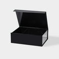 thumbnail image 4 of Geoto 11"×8.26"×3.74" Medium Size Luxury Rigid Foldable Magnetic Closure Collapsible Gift Packaging Boxes(Glossy Black with Ribbon), 4 of 6