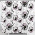 thumbnail image 1 of Whimsical Gnarled Trees Shower Curtain with Glowing Eyes & Moons - Halloween Decor, 1 of 4