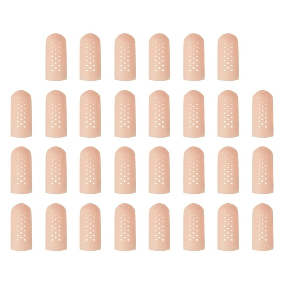 Guantes Protectores de Dedos de Silicona Uxcell, Tapas de Punta de Dedo Transpirables Reutilizables con Agujeros de Aire para Dedos de Piel Seca, 1.77x0.67pulgadas, 30 Pcs