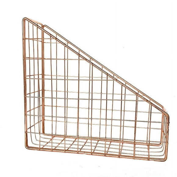 Estante de almacenamiento de datos de hierro forjado para oficina, estante de almacenamiento de revistas y documentos de metal, estante de almacenamiento de escritorio triangular