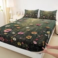thumbnail image 3 of Homewish Kawaii Vintage Flowers 4 Pieces Queen Sheet Sets For Boys Girls,Colorful Floral Blossoms Ultra Soft Flat Sheet,Abstract Watercolor Art Queen Fitted Sheet,Luxury Bedroom Decor, 3 of 7