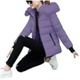 thumbnail image 3 of Inleife Womens Parkas Clearance, Women's Winter Tops Jacket With Hood Waist And To Overcome Outer Long Sleeve Coats, 3 of 5