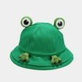 thumbnail image 2 of LIIPEE Girls Boys Sun Cap Cartoon Animal Bucket Wide Brim Hat Protection Caps Kids Stylish Vacation Hats,Green,One Size, 2 of 8