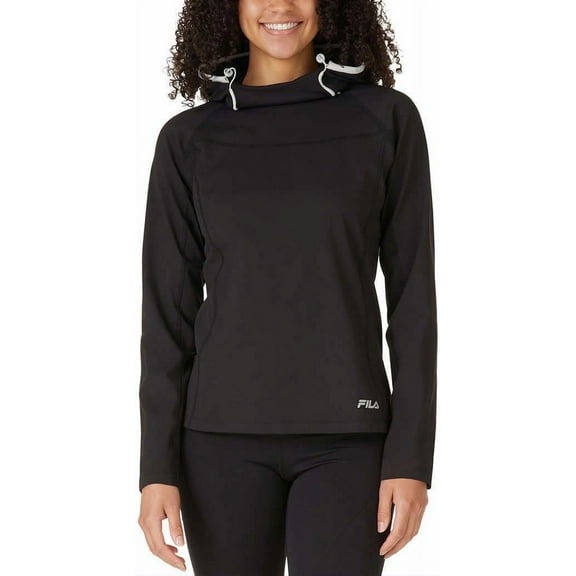 Fila Womens Midweight Training Pullover Hoodie (US, Alpha, Medium, Regular, Regular, Black)