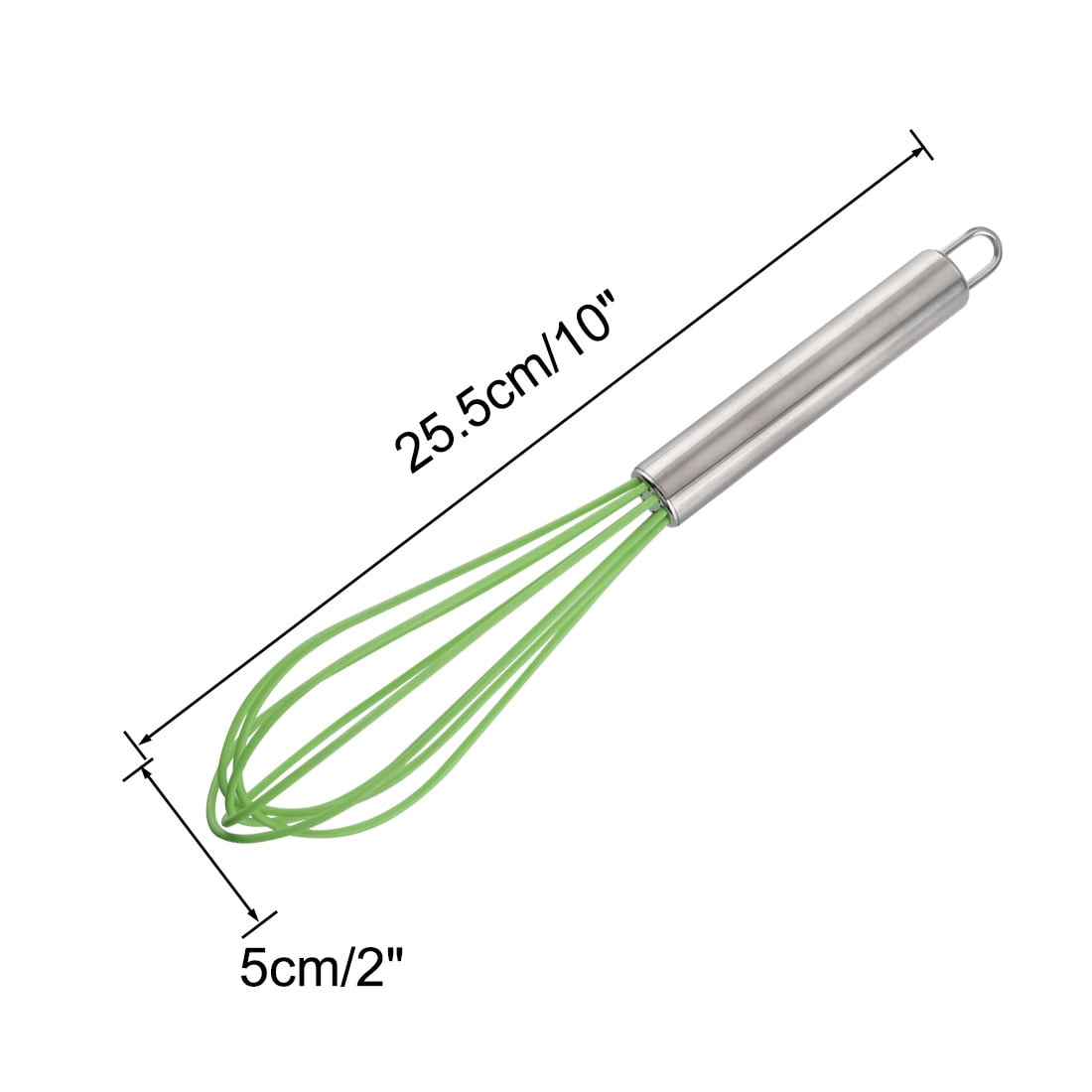 Unique Bargains Egg Whisk Silicone Mixer Kitchen Utensil Blending Stirring Green