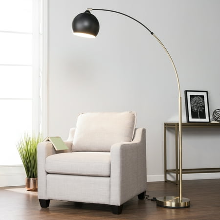 Modern Style Floor - Southern Enterprises Ryheala Arc Floor Lamp, Midcentury Modern Style, Black