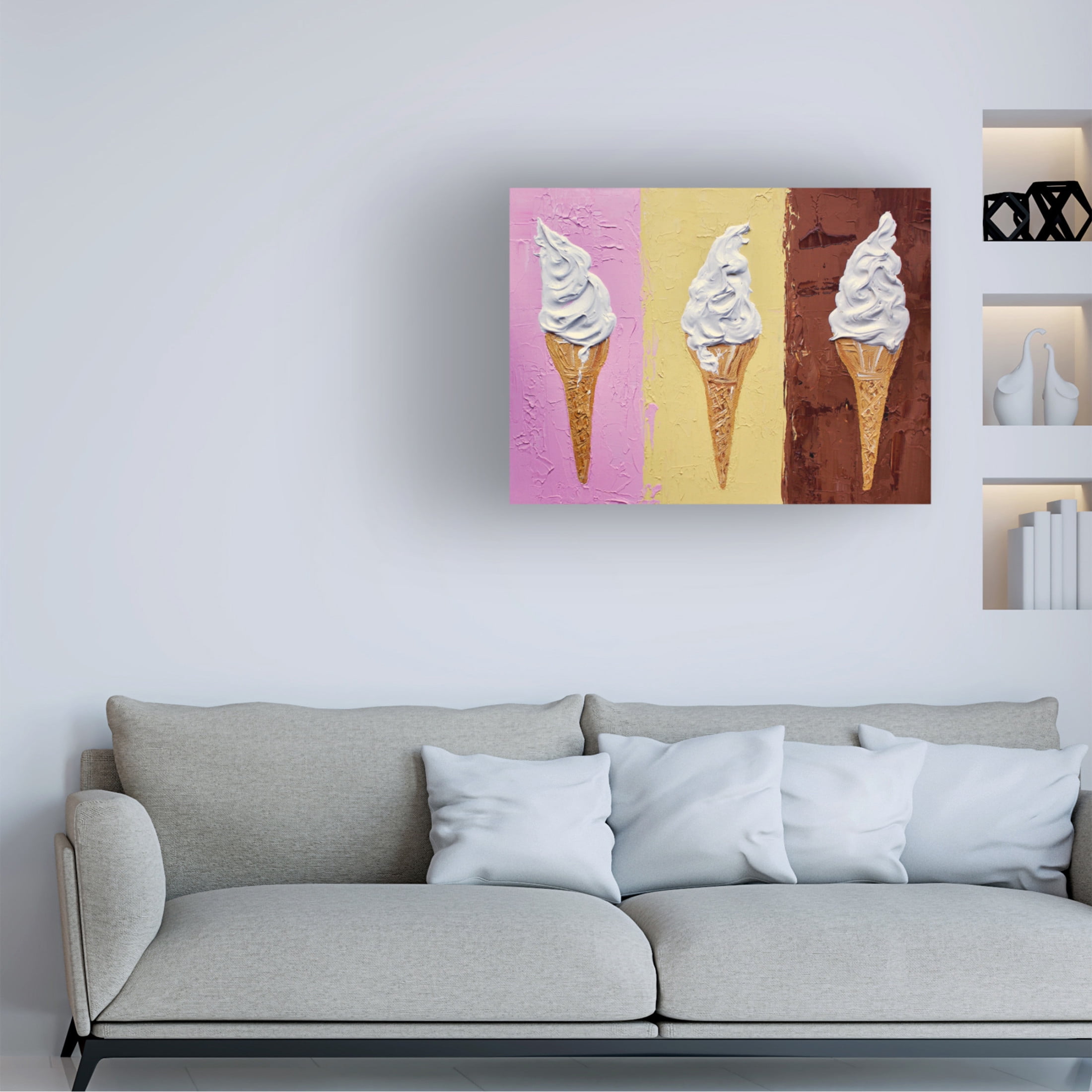 Trademark Fine Art Alice Straker Ice Creams On Neapolitan Canvas Wall Art