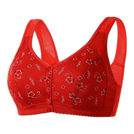 Baodmurt Push Up Bras for Women Lounge & Sleep Tie-Front Closure Lingerie  Underwear  Red 46B