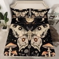 thumbnail image 2 of Manfei Gothic Moth Twin Sheet Sets,Rustic Mushroom Twin Fitted Sheet,Country Flower Floral Flat Sheet For Boys Teens,Super Cozy Room Decor,3 Pieces, 2 of 7