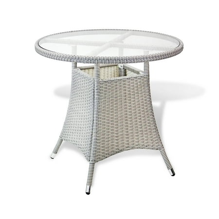 Resin Outdoor Wicker Round Patio Dining Table W Gl Top Deck Resin Outdoor Wicker Round Patio Dining Table W Gl Top Deck Backyard Gray