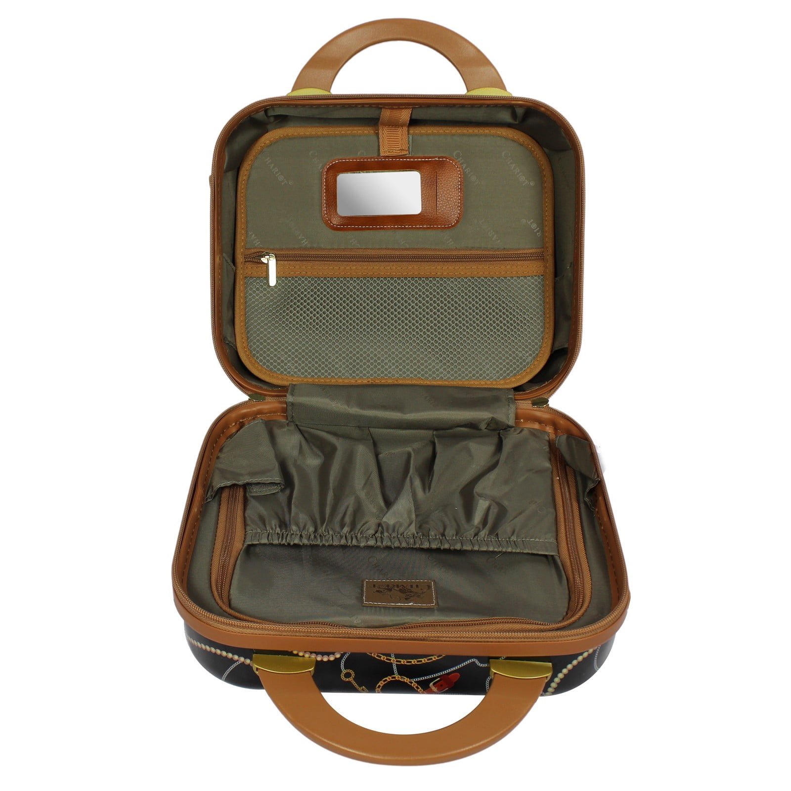 World Traveler Chariot Vintage Trunk Style Cosmetic Case - Posh Black